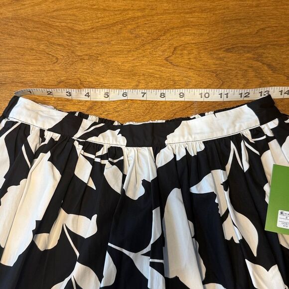 Kate Spade Black and White Classic Rose Midi Skirt - Picture 7 of 11